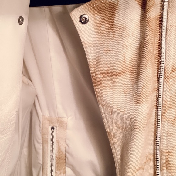 3.1 Phillip Lim Cream Fabric Leather Jacket Stand-Up Collar w matching Shorts 4 - Picture 5 of 10